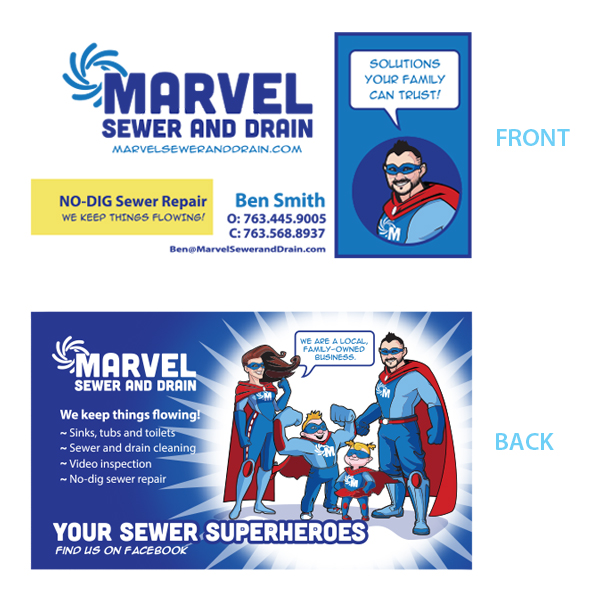 Marvel Sewer Drain Business Card