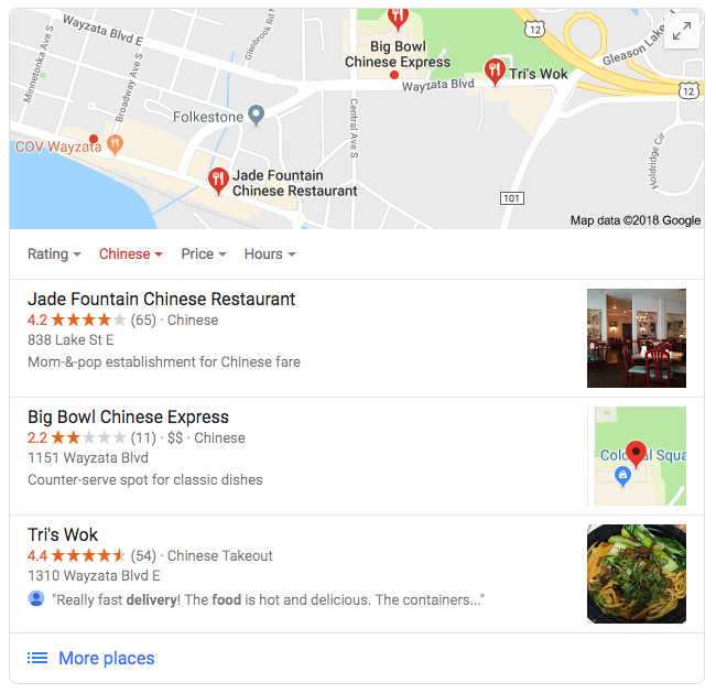 local pack search engine optimization results