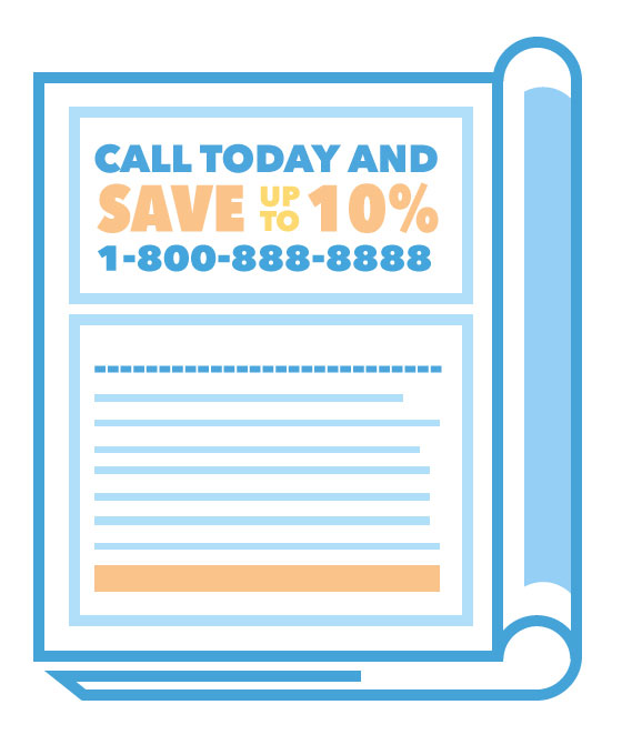 Magazine Ad Example - Call Today and Save Up to 10%