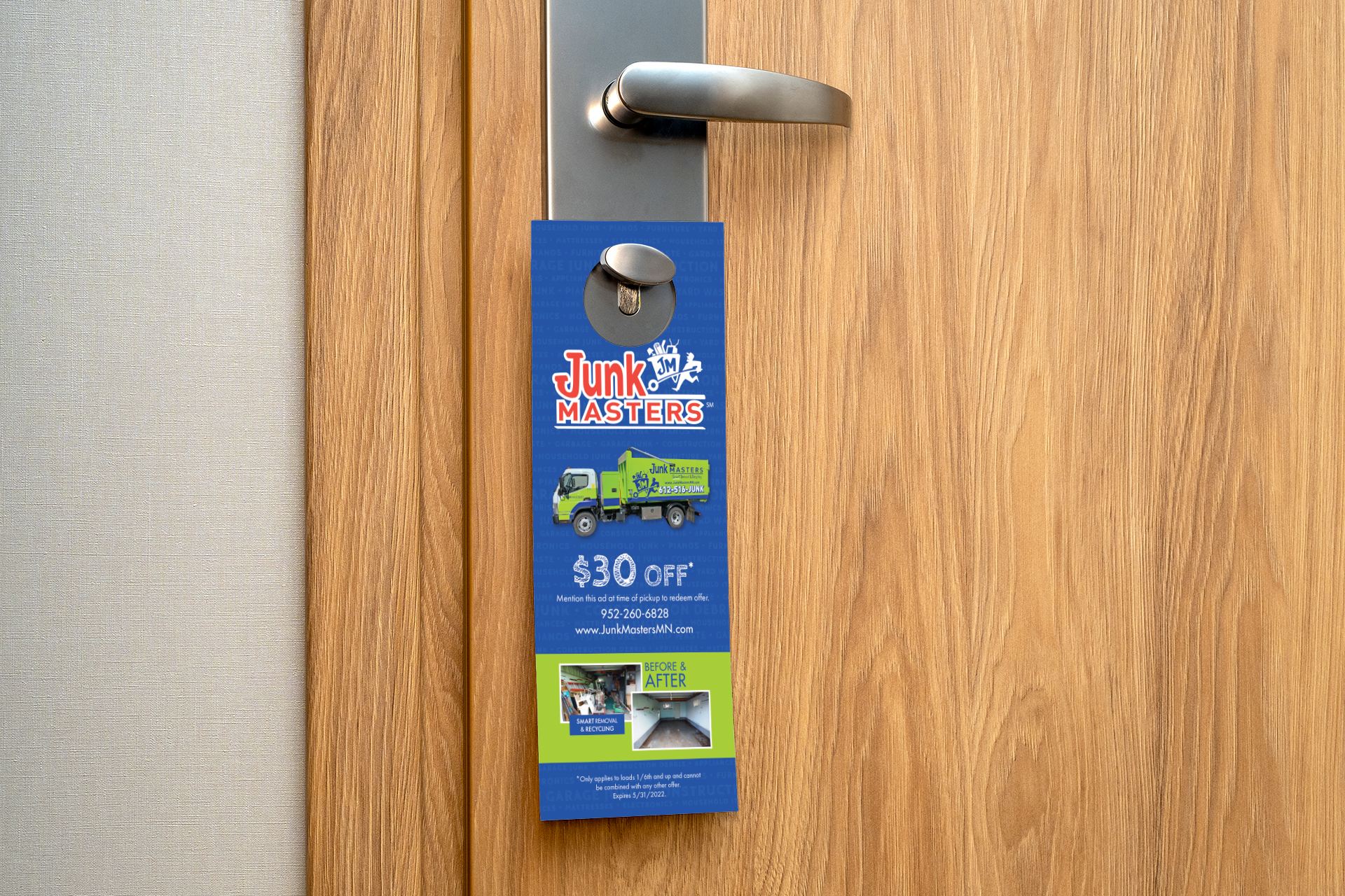 Junk Masters Printed Door Hanger Advertisement