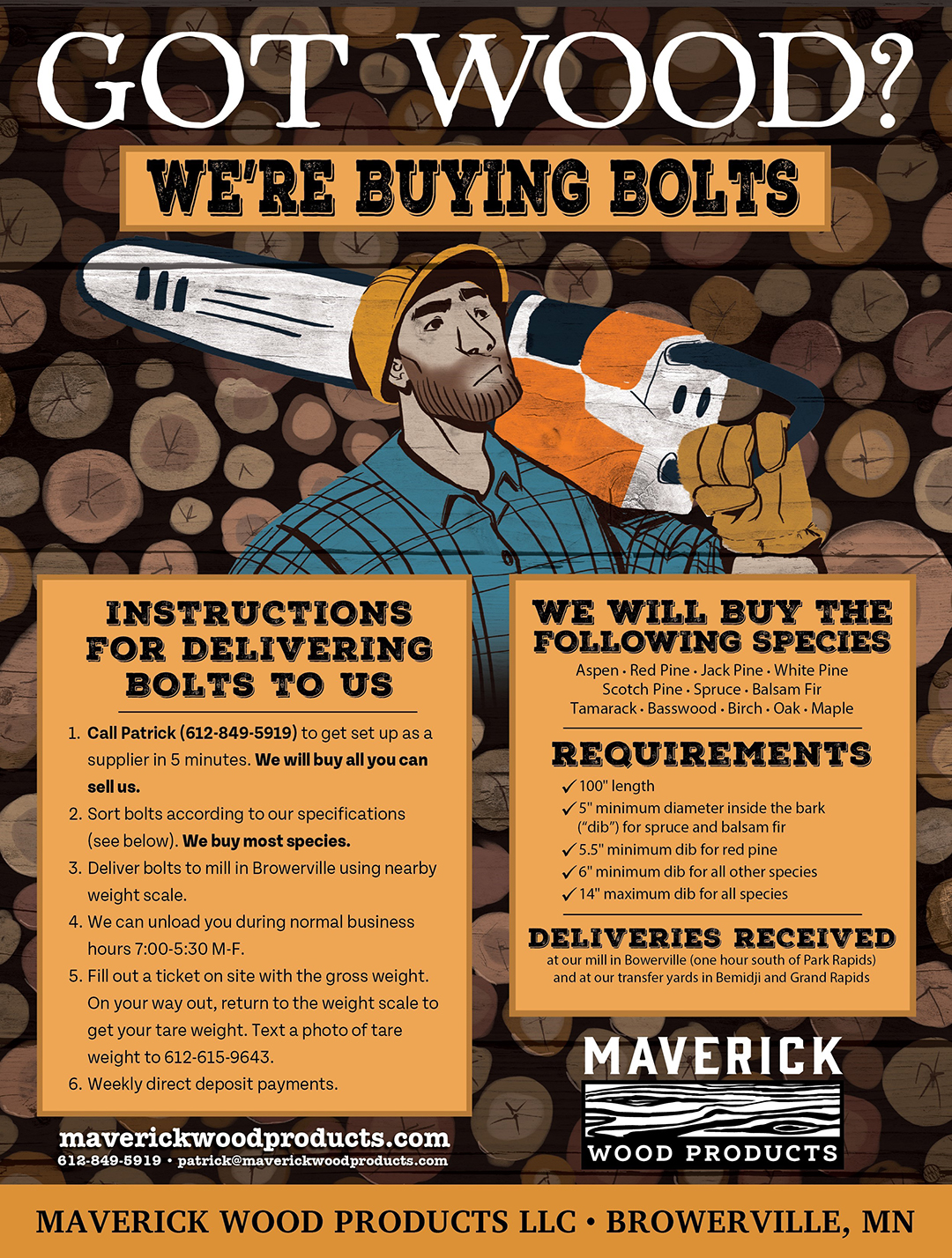 Maverick Wood Products Newsletter Layout