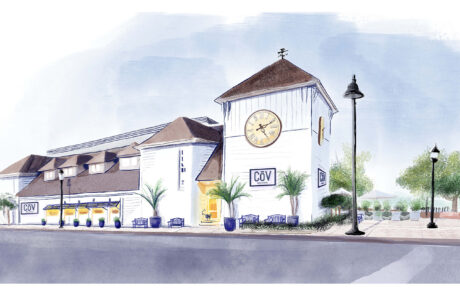 CoV Wayzata Restaurant Watercolor Illustration