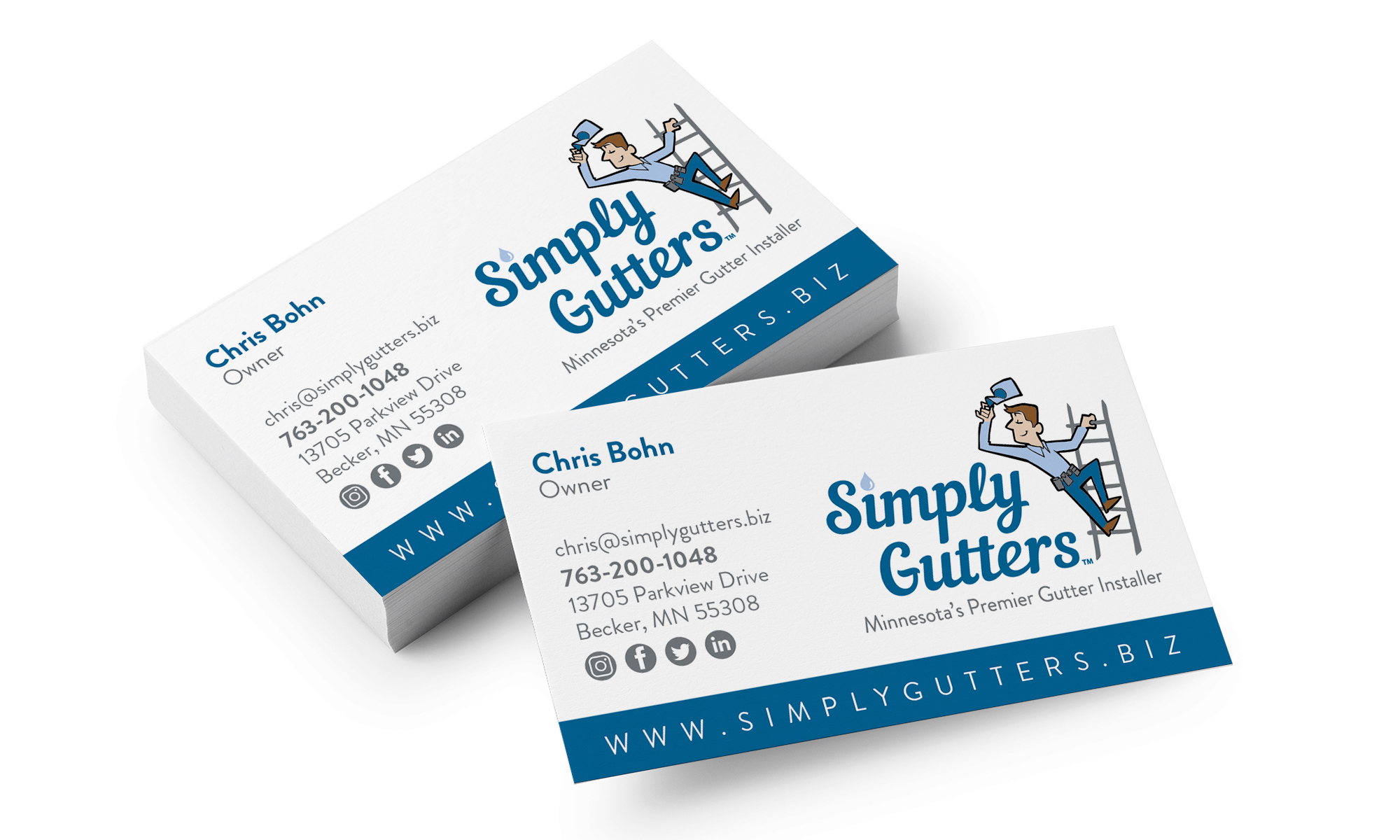 Simply Gutters Branded Business Cards