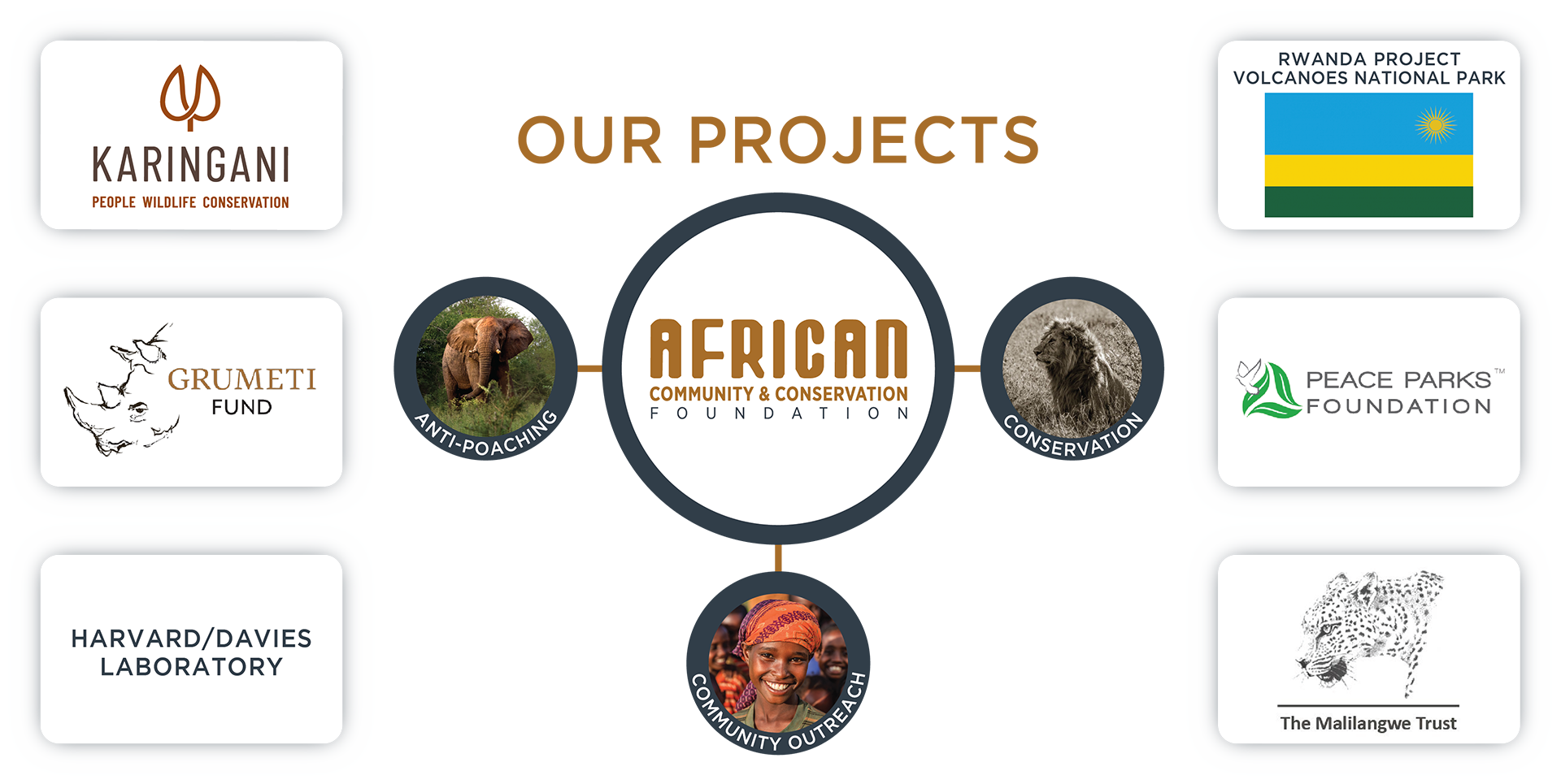 African Community & Conservation Foundation Project Partners Chart