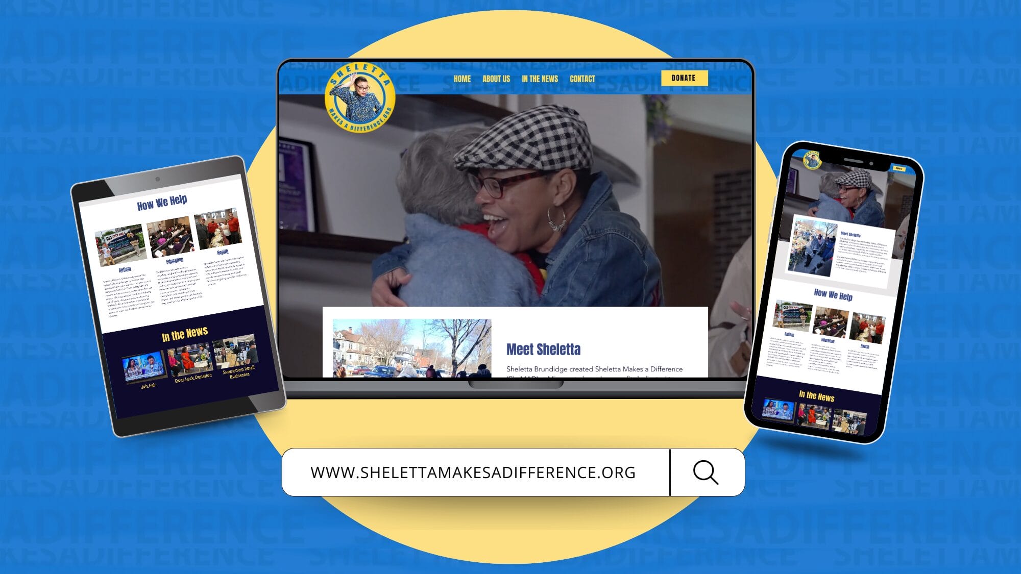 sheMAD Case Study - Primary Image - previews of sheMAD website across different devices